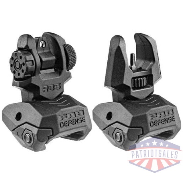 Fab Defense AR Flip-up Sights Front and Rear Black