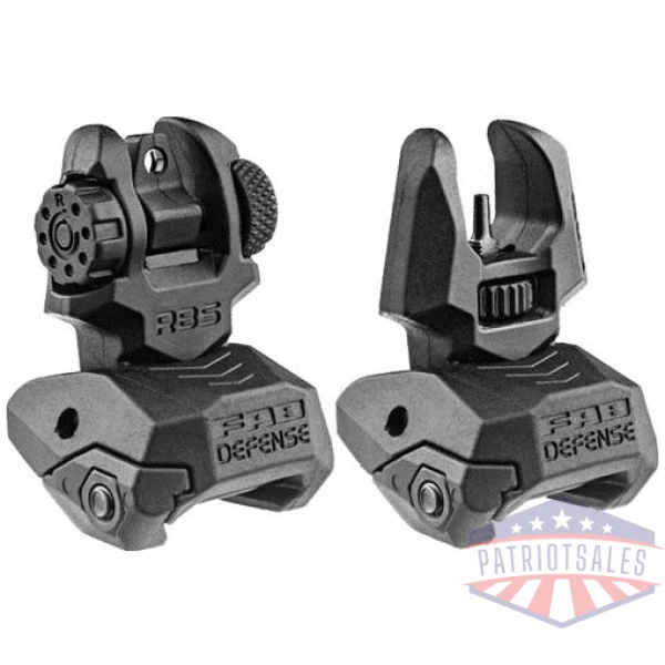 Fab Defense AR Flip-up Sights Front and Rear Black