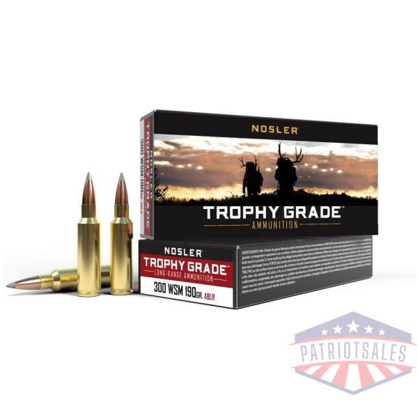 Nosler Trophy Grade Long Range Rifle Ammunition .300 WSM 190 gr ACB LR 20/Box