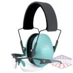 LOWSET LADIES RANGE COMBO Aqua/Charcoal Earmuff & Aqua/Charcoal Glasses