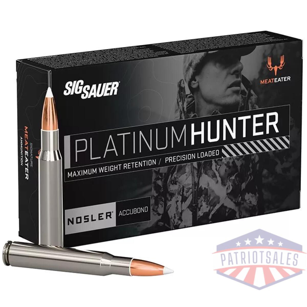 Sig sauer platinum hunter accubond rifle ammunition. 30-06 sprg 180gr pt 2750 fps 20/ct - image 1