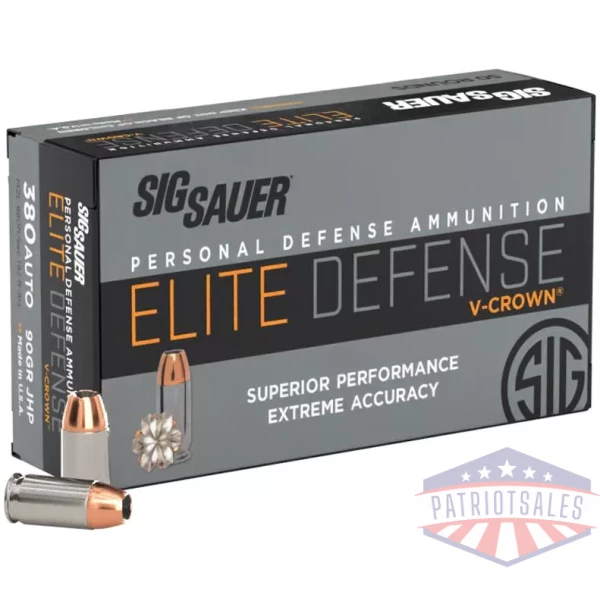 AMMO 380AUTO 90GR ELITE V CROWN JHP BOX/50
