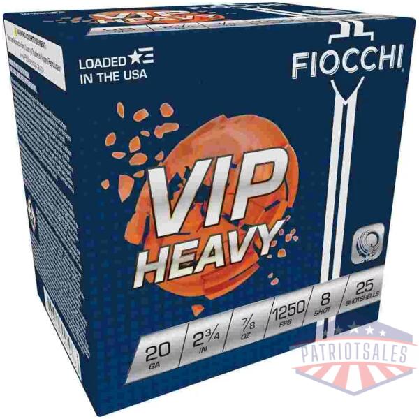 Fiocchi Exacta VIP Heavy Shotshells 20ga 2-3/4" 7/8oz 1250 fps #8 25/ct
