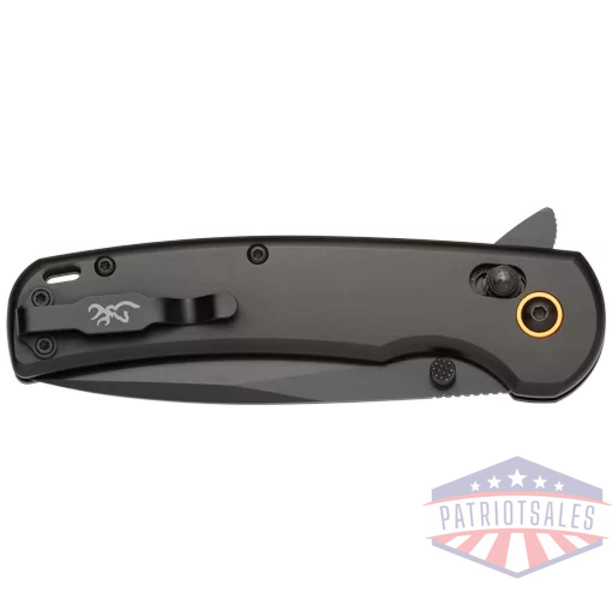 3220546_closed. Webp - browning knife buckmark - crossbar 3. 5" black d2 - 3220546 closed