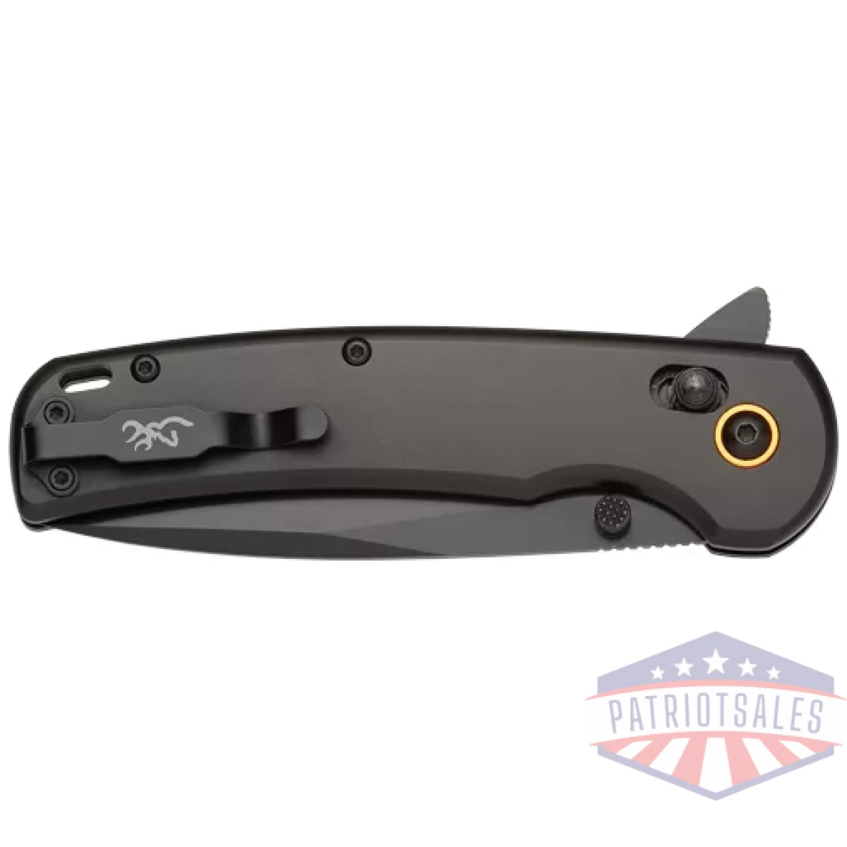 3220546_closed. Webp - browning knife buckmark - crossbar 3. 5" black d2 - 3220546 closed