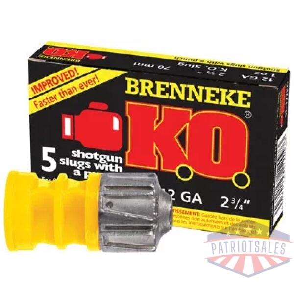 BRENNEKE USA KO 12GA 2.75" - 1OZ SLUG 5RD 50BX/CS