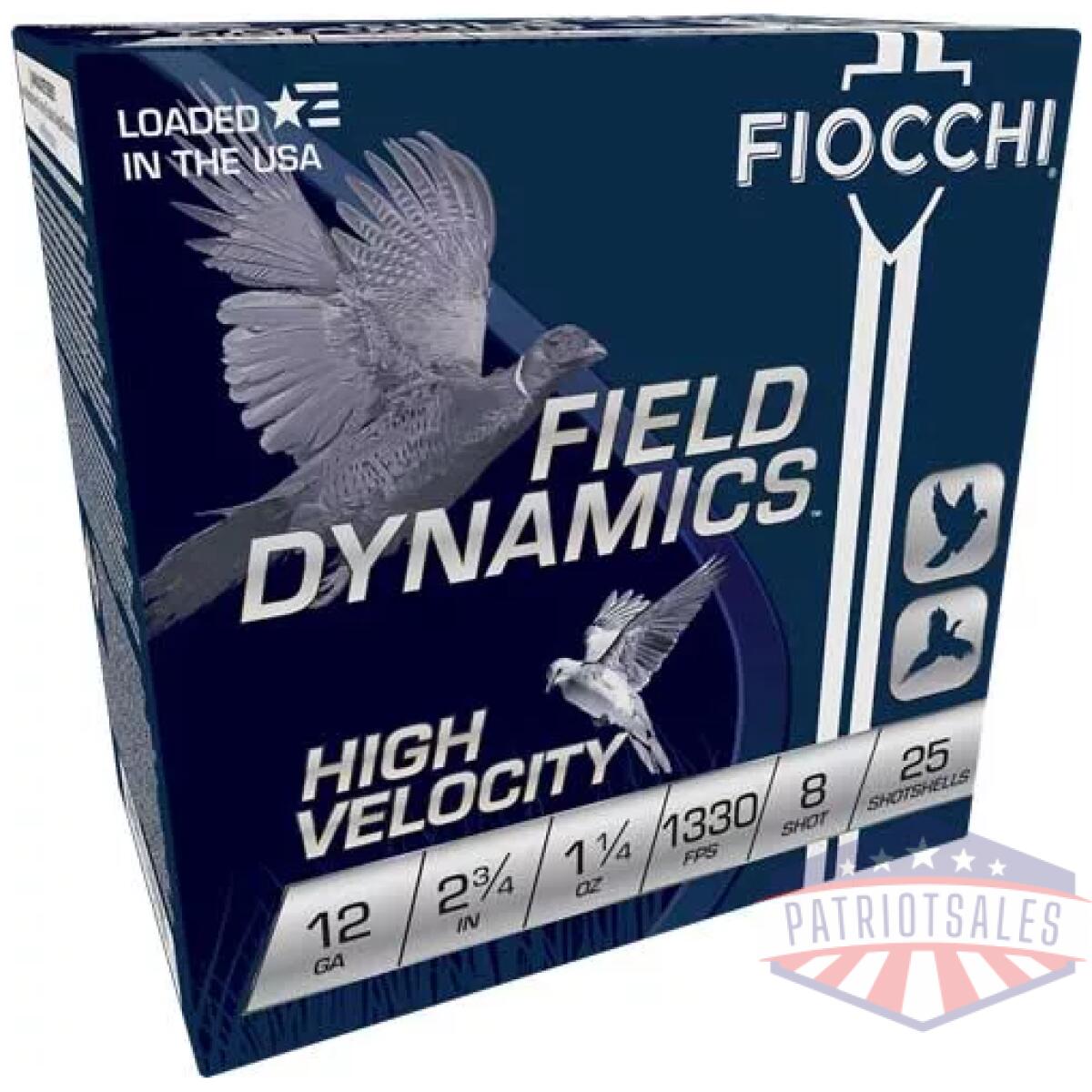 A12hv8. Webp - fiocchi 12ga 2. 75" 1-1/4oz - #8 1330fps 25rd 10bx/cs - a12hv8