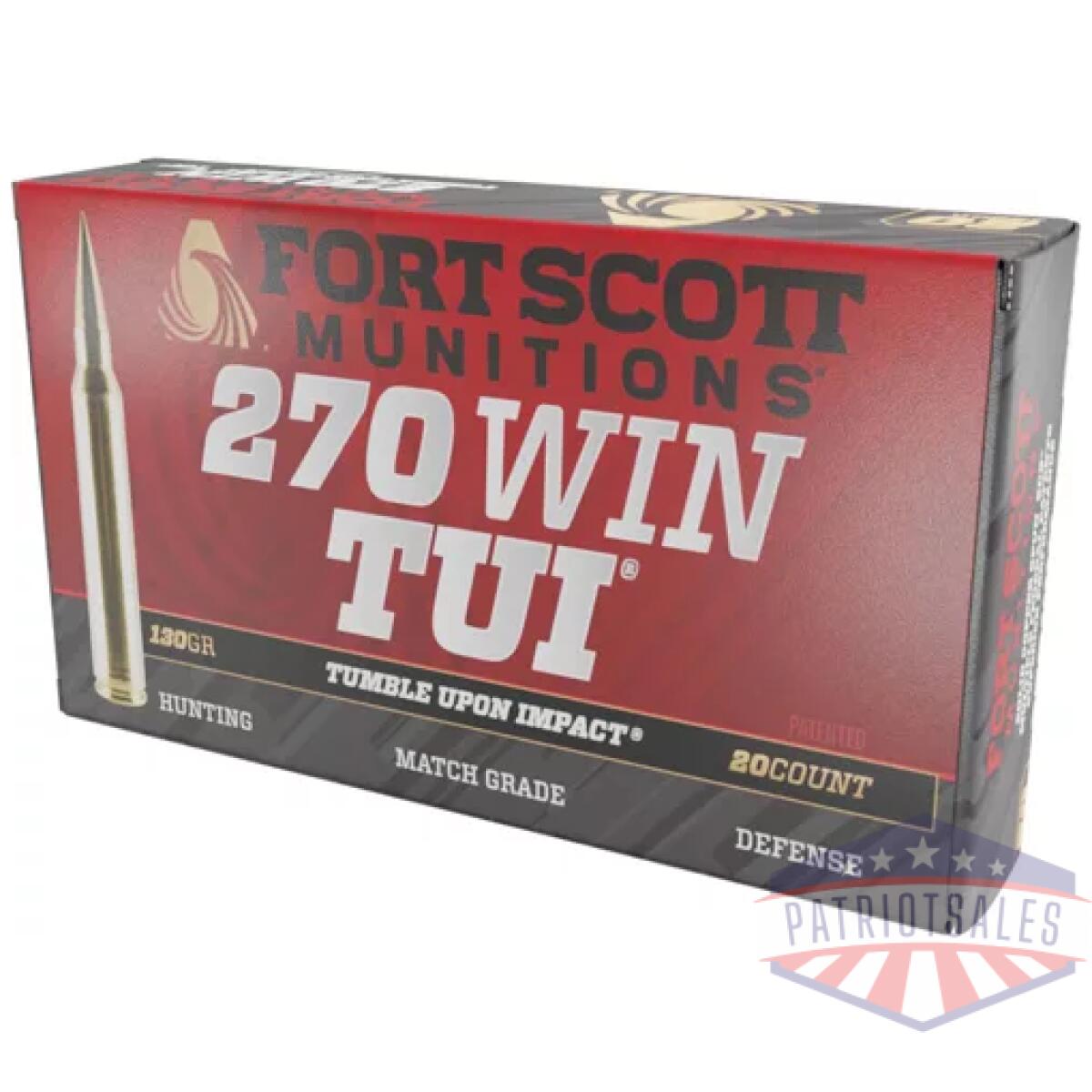 A270130scv2. Webp - fort scott 270 win 130gr tui - solid copper 20rd 10bx/cs - a270130scv2