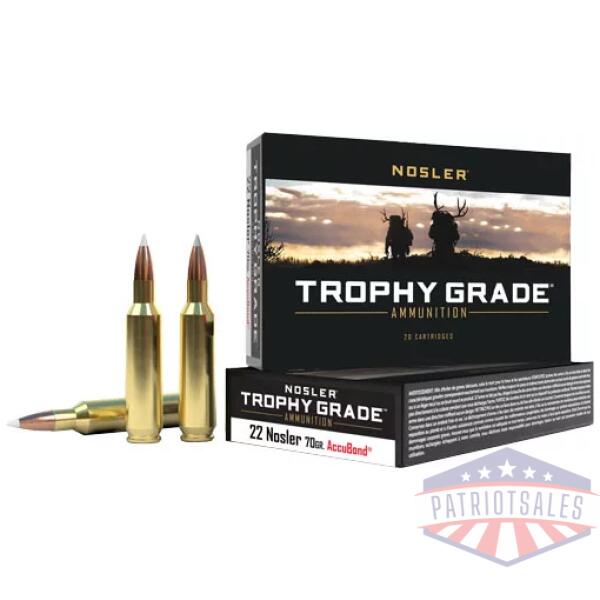 NOSLER TROPHY GRADE 22 NOSLER - 70GR ACCUBOND TIP 20RD 10BX/CS