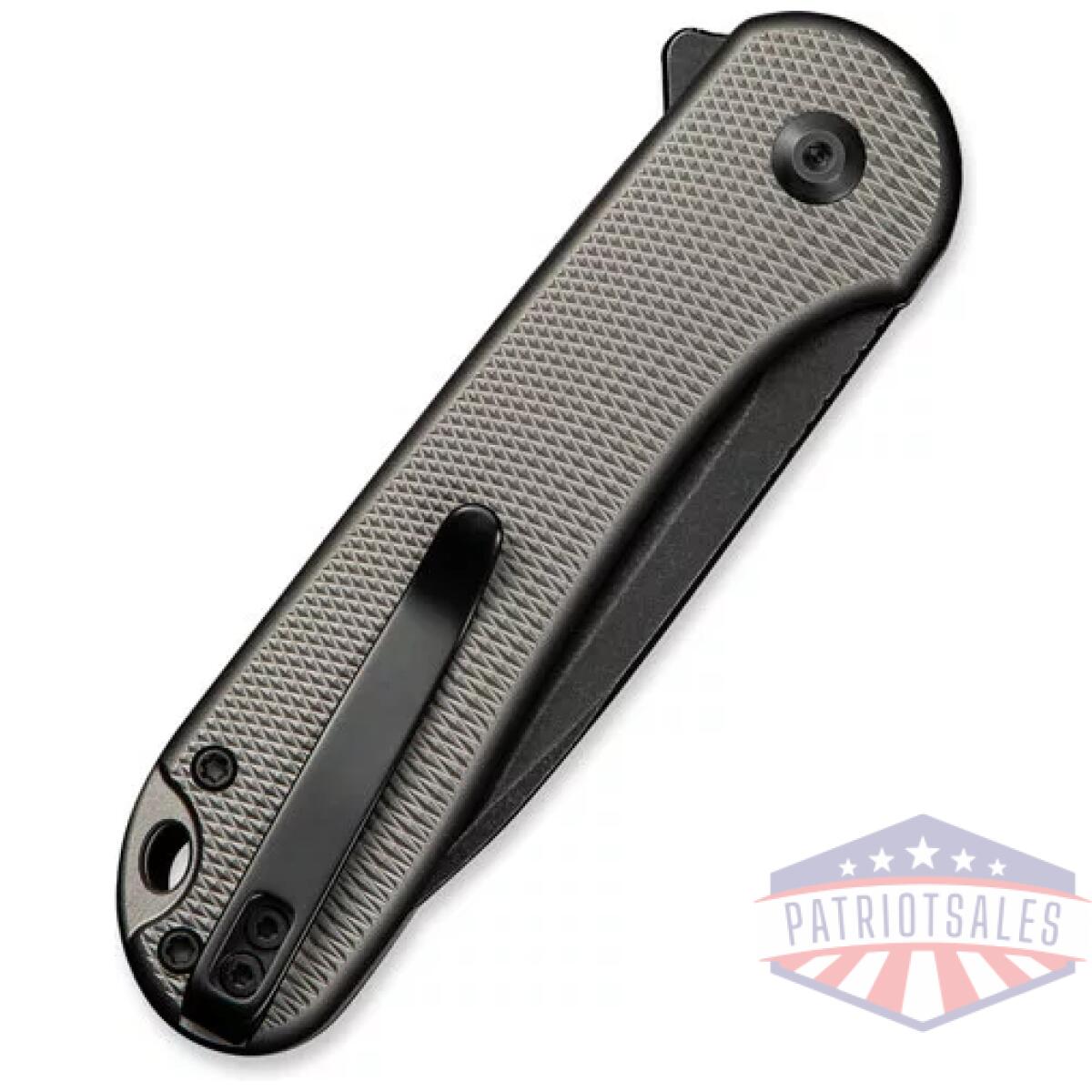 C18062pd1_closed_clip. Webp - civivi knife elementum ii 2. 9" - daimond pattern gray/black - c18062pd1 closed clip