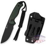 civivi knife timberbark 3.2" - fixed green micarta/blk stnwsh