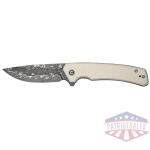 civivi knife merit 3.28" ivory - g10/damascus liner lock