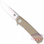 COBRATEC SERPENT FOLDER 3" - SS/TAN D2 BLADE G-10 SCALES