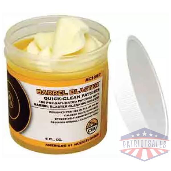 CVA BARREL BLASTER TREATED - CLEANING PATCHES 100-PACK