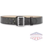 2-1/4"" High-Gloss Leather Sam Browne 2-Row Stitch Duty Belt with Nickel Buckle