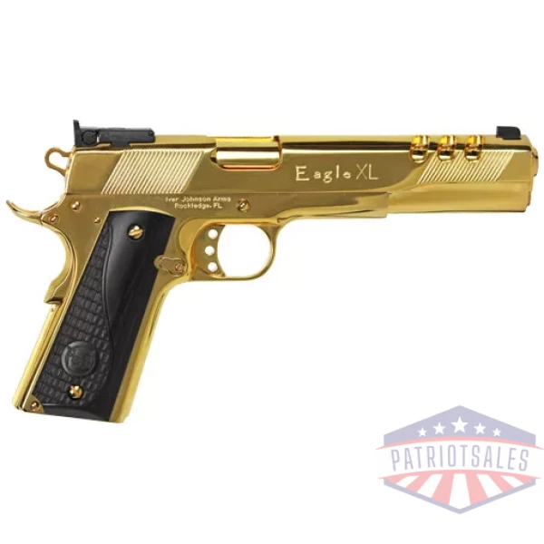 IVER JOHNSON EAGLE XL PORTED - 45ACP 6" 24K GOLD BLACK WOOD