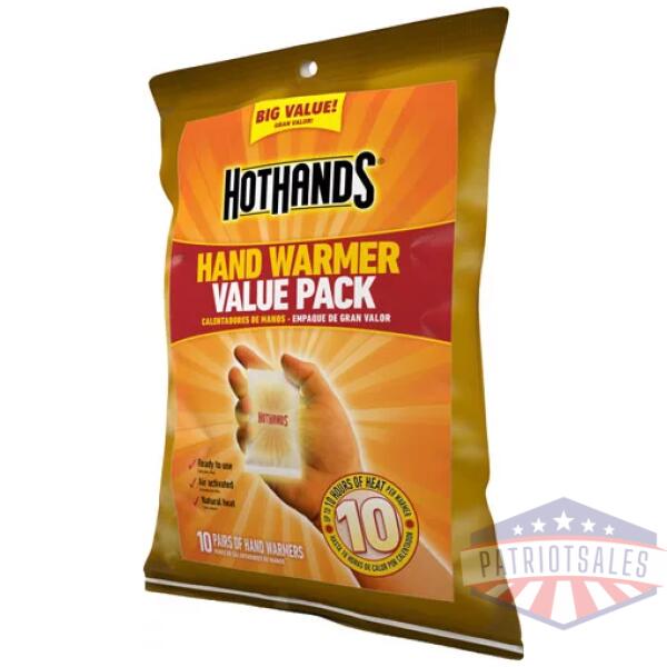HOTHANDS HAND WARMER VALUE - PACK 10 PAIRS PER PACK 10 HOUR