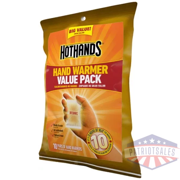 HOTHANDS HAND WARMER VALUE - PACK 10 PAIRS PER PACK 10 HOUR