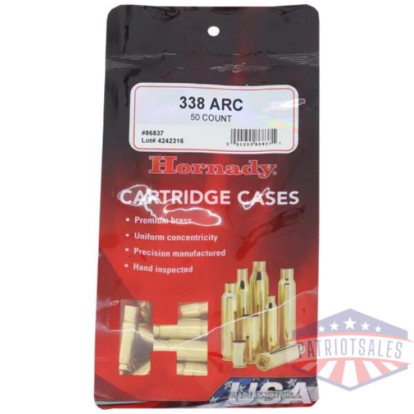 HORNADY UNPRIMED CASES 338 ARC - 50 PACK 5PK/CS
