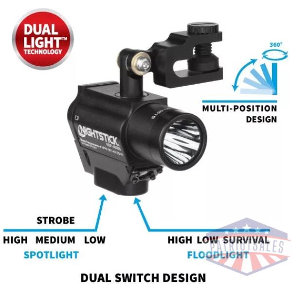 Helmet-mounted Multi-Function Dual-Light Flashlight