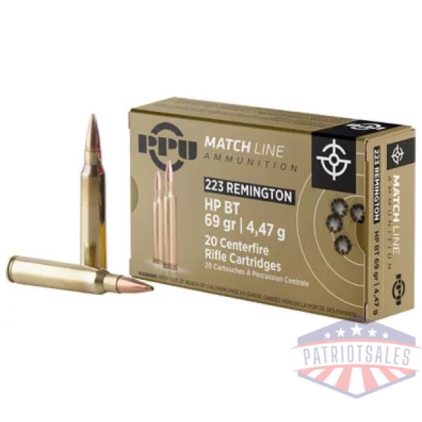 PPU .223 REM MATCH 69GR HPBT 20/1000