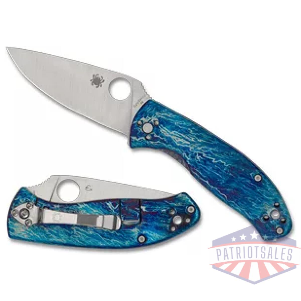 Spyc122tibld2p_1. Webp - spyderco tenacious ti disry blu/slv - spyc122tibld2p 1