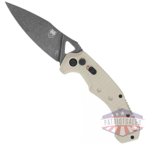 COBRATEC RYKER AUTO FOLDER - 3.75" TAN/BLACK STNWSH D2 BLD