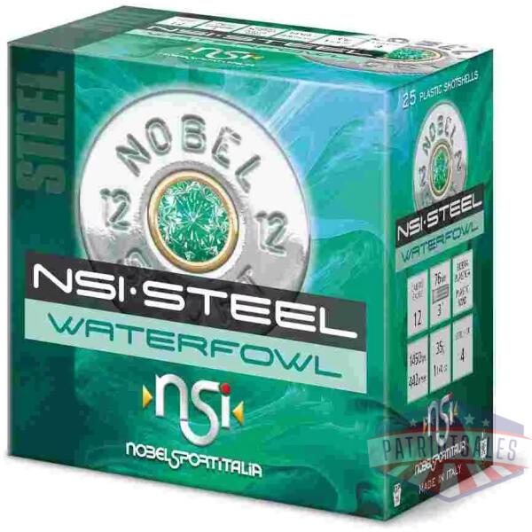 Nobel Sport Steel Waterfowl Shotshells 12 ga 3" 1-1/4 oz 1450 fps #BB 25/ct