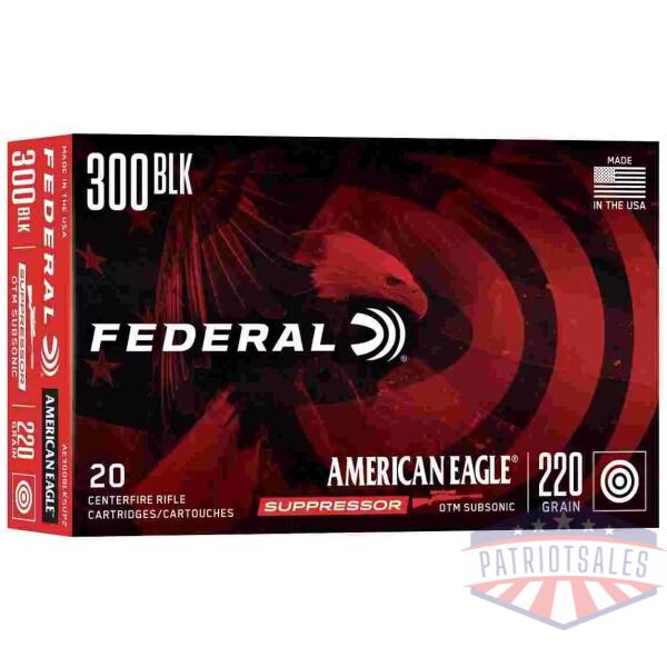Federal American Eagle Rifle Ammunition .300 AAC Blackout 220 gr OTM 1000 fps 20/Box