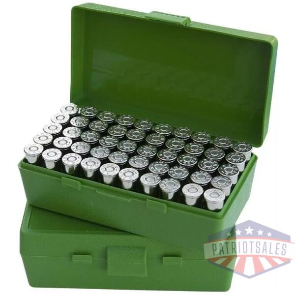 MTM Case Guard P-50 Series Handgun Ammo Box .38/.357 50 Rounds Green
