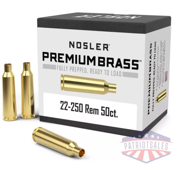 Nosler Unprimed Brass Rifle Cartridge Cases 50/ct .22-250 Rem