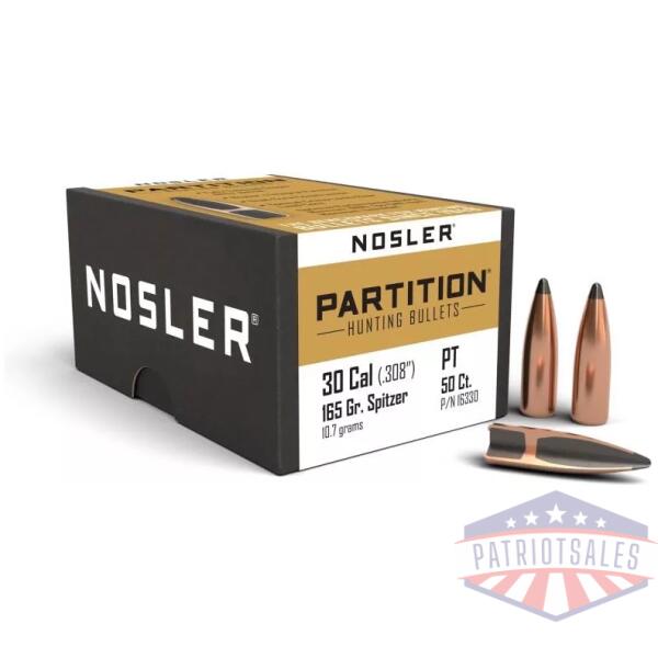 Nosler Partition Bullets .30 cal .308" 165 gr SPT  50/ct