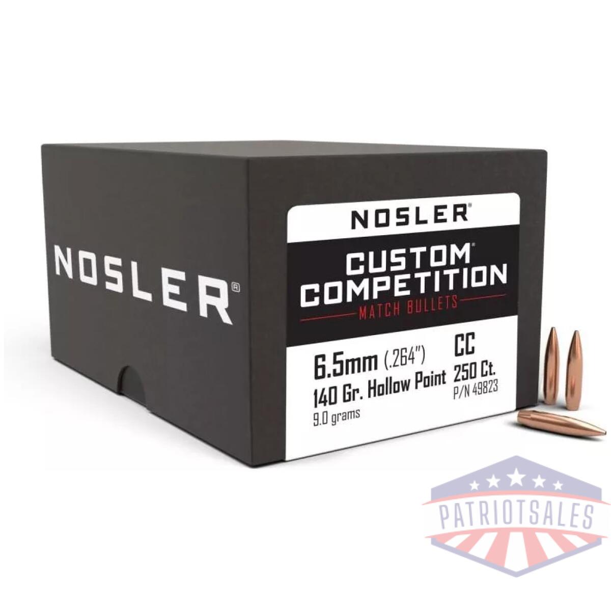 Nosler custom competition bullets 6. 5mm. 264" 140 gr hpbt 250/ct - image 1