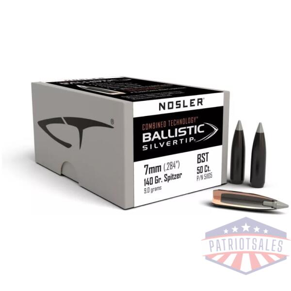 Nosler Ballistic SilverTip Hunting Bullets 7mm .284" 140 gr SBT-BSTIP 50/ct