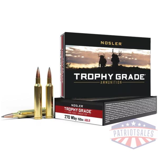 Nosler Trophy Grade Long Range Rifle Ammunition 270 WBY 150gr ABLR 20/Box