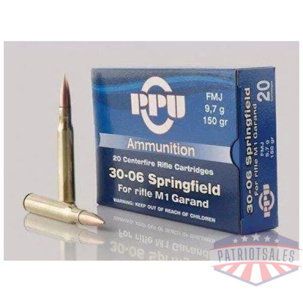 PPU Rifle Ammunition .30-06 Springfield 150 gr FMJ 2745 fps 500/ct