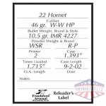 Frankford Arsenal Pistol And Rifle Reloader Labels - 100pk