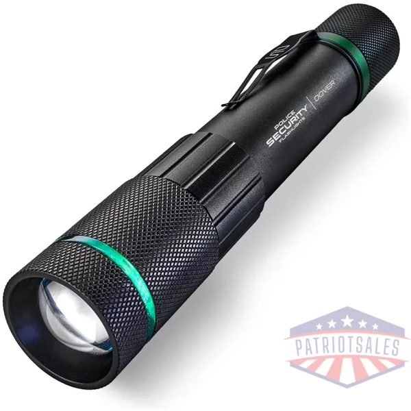 Police Security Flashlights Dover Rechargeable Flashlight 800 Lumens Black