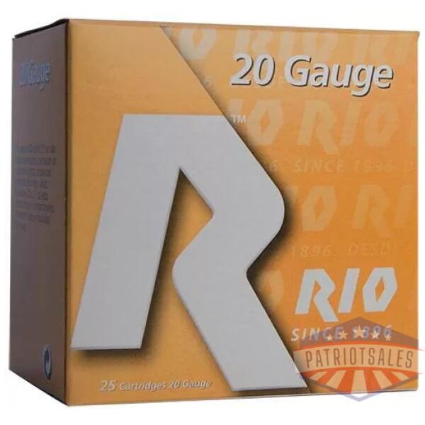 Rio Small Game Load Shotshell 20 ga 3" MAX 1-1/4 oz #6 1250 fps 25/Box