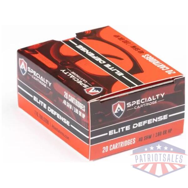 Atlanta Arms Elite Defense Handgun Ammunition .40 S&W 180gr JHP 980 fps 20/ct