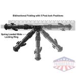 utg bipod recon flex m-lok - matte blk center h 8.0"-11.8"