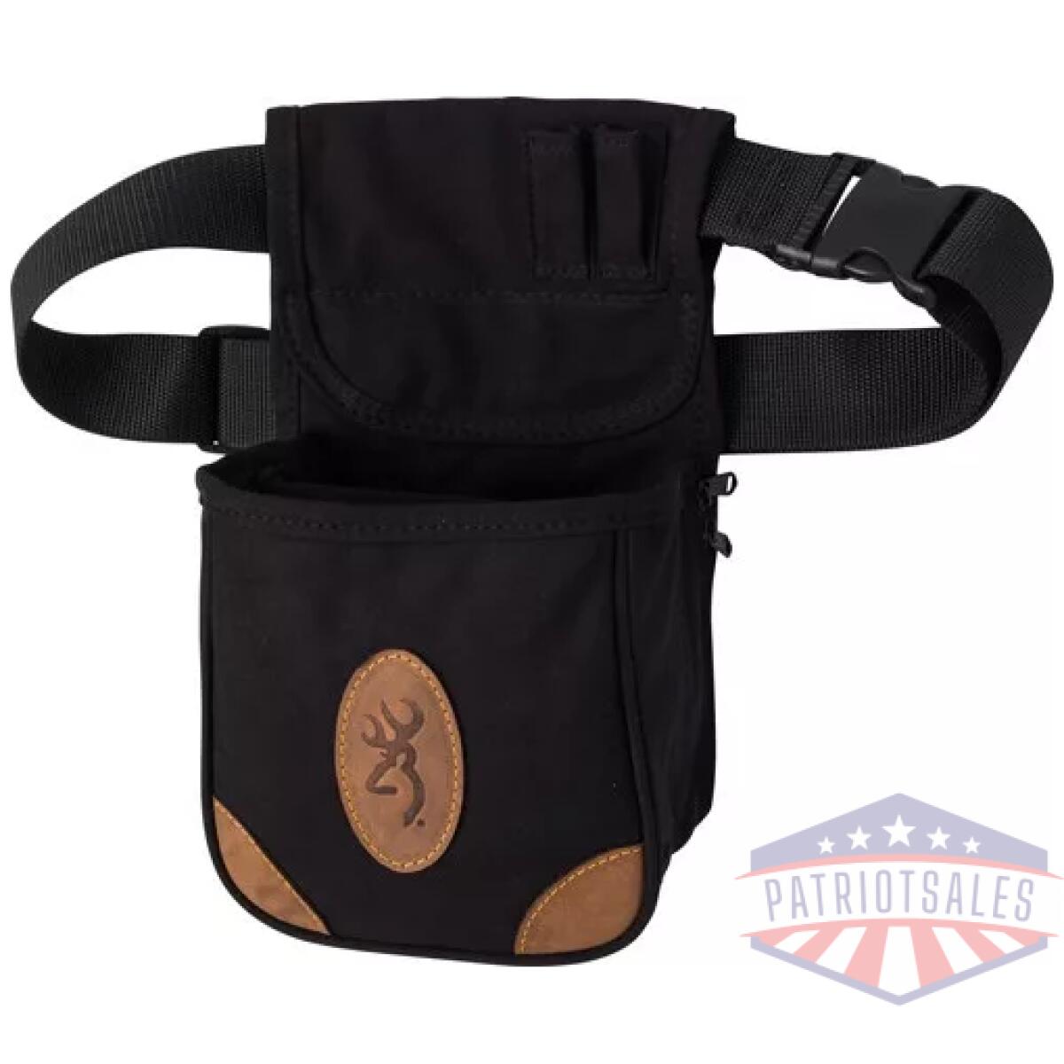 121388992. Webp - browning lona canvas shell - pouch w/belt black/brown - 121388992