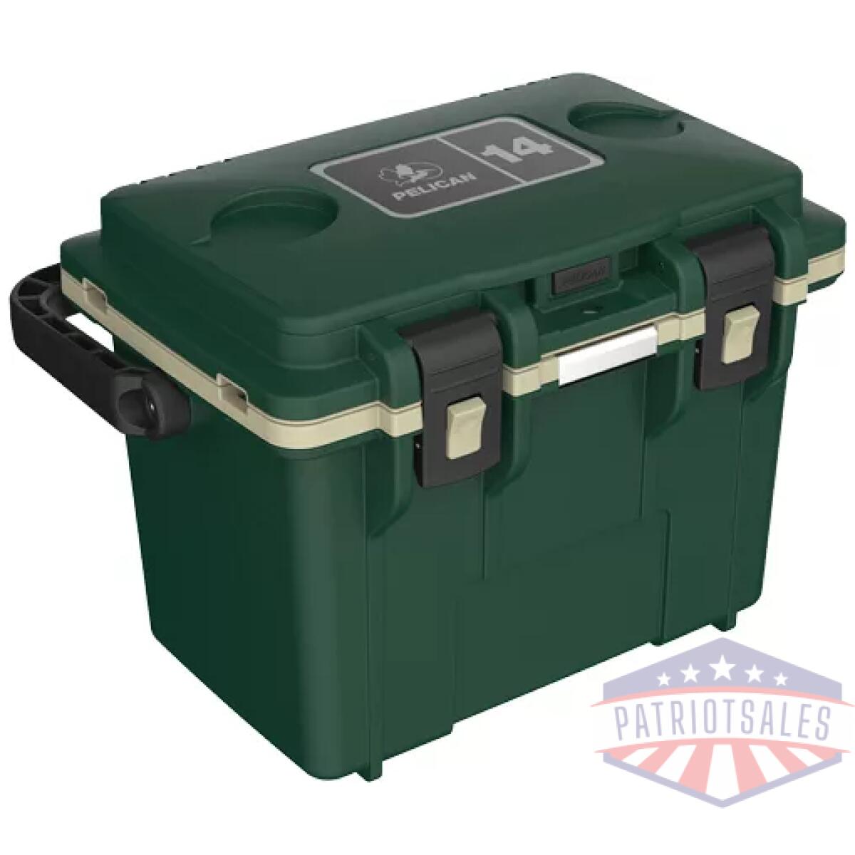 14q1hgrtan. Webp - pelican coolers im 14 quart - hunter green/tan dry storage - 14q1hgrtan
