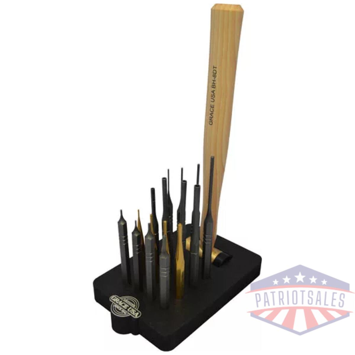 1517bb. Webp - grace usa 17 piece ar15 punch - & hammer set w/bench block - 1517bb