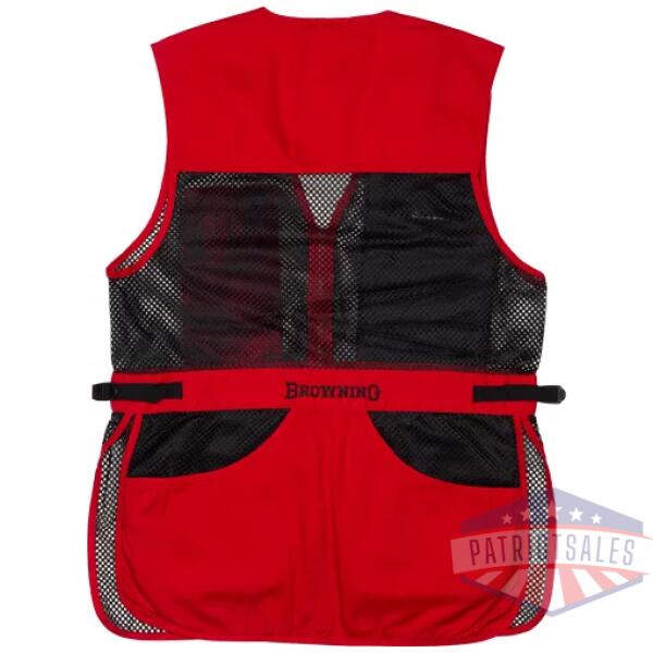 BROWNING MESH SHOOTING VEST - R-HAND 3XL BLACK/RED TRIM