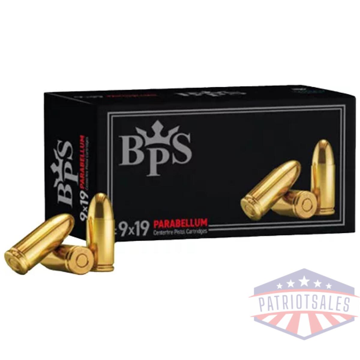 Abps9mm124fmj. Webp - bps 9mm 124gr fmj 50rd - 20bx/cs brass case - abps9mm124fmj