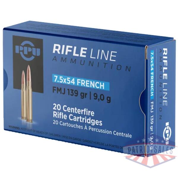PPU 7.5X54 FRENCH MAUSER 139GR - FMJ 20RD 10BX/CS