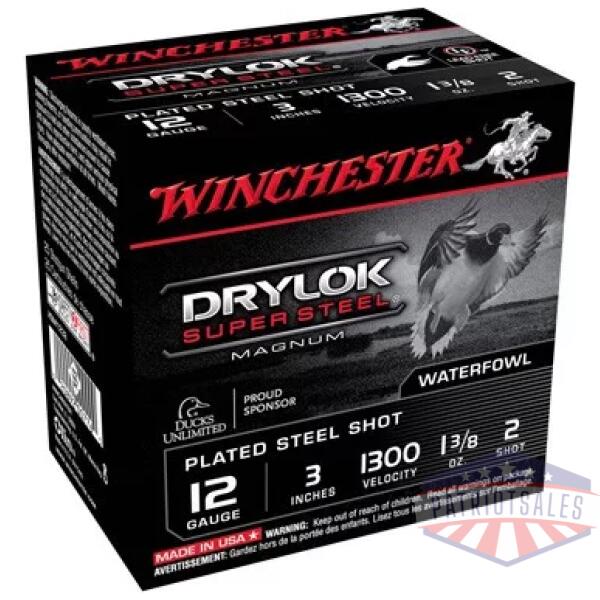 WINCHESTER DRYLOK 12GA 3" - 1-3/8OZ #2 25RD 10BX/CS