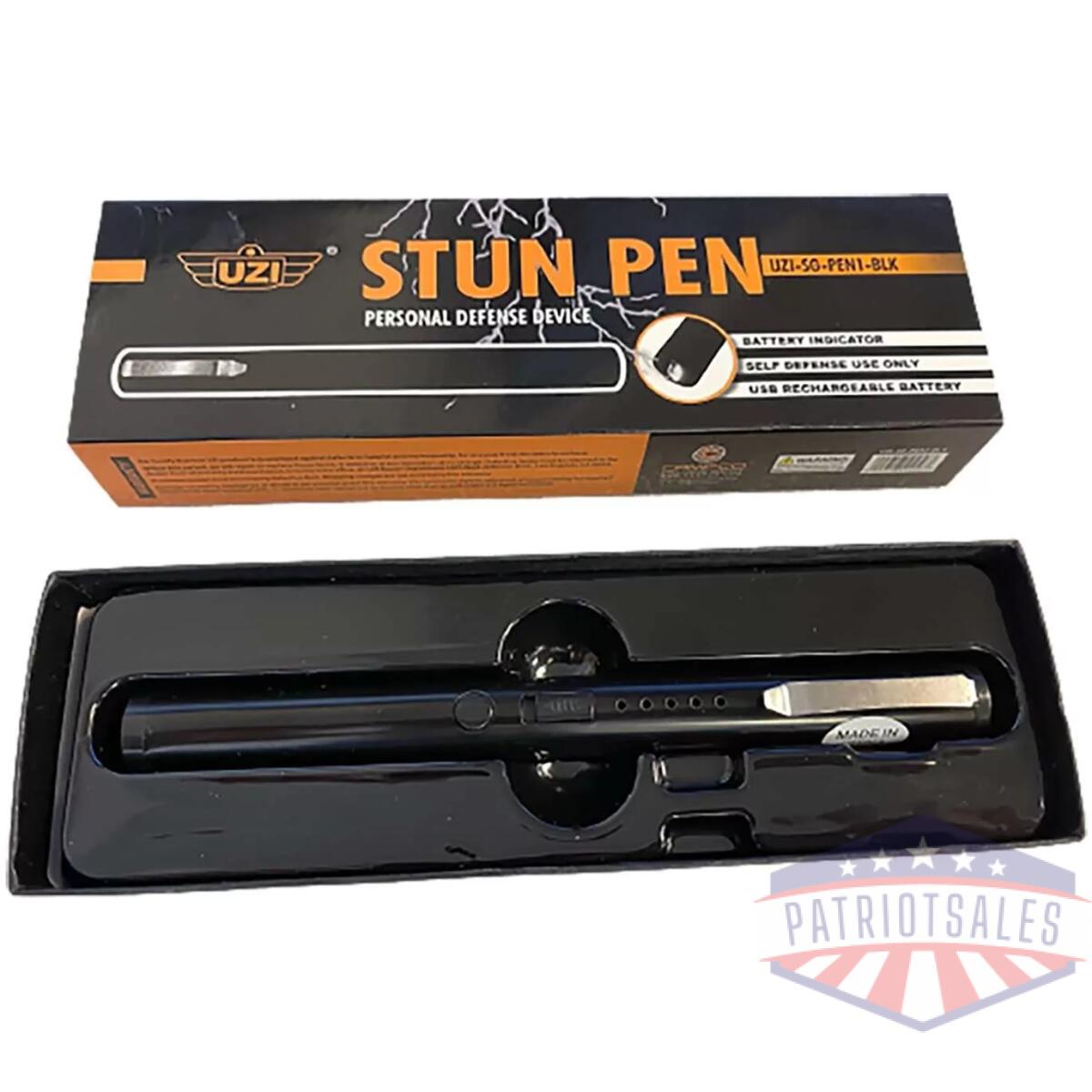 Cc-uzi-sg-pen1-blk. Webp - defense stun pen w/ clip - black - cc uzi sg pen1 blk
