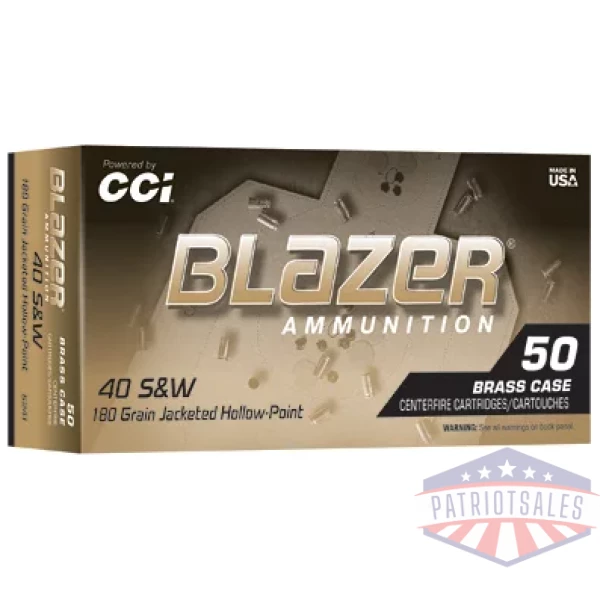 BLAZER BRASS 40S&W 180GR JHP 50/500